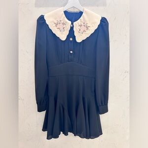 Silk mini black dress